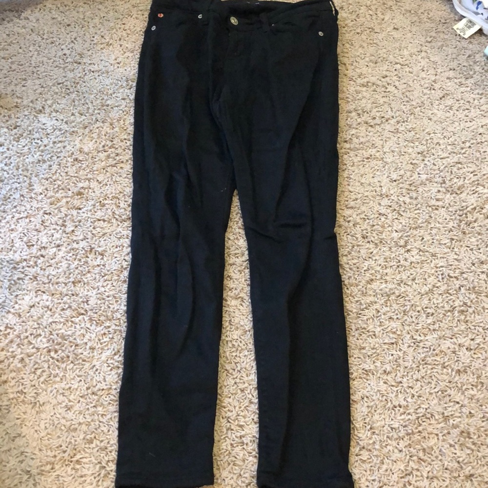 Hudson black straight leg skinny jeans